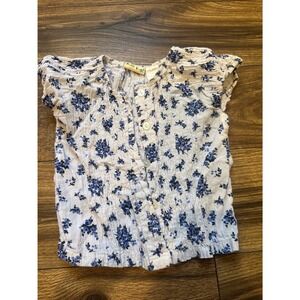 Baby Togs Girls Toddler Floral Print‎ Smocked Button Front Top Size 4